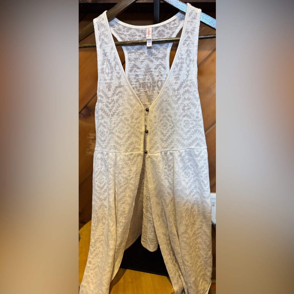 White Lace Button-Down Coverup